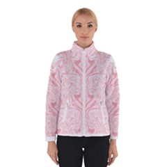 A Pink And White Abstract Design On A White Background Women s Bomber Jacket