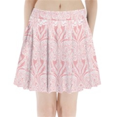 A Pink And White Abstract Design On A White Background Pleated Mini Skirt