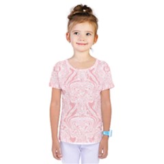 A Pink And White Abstract Design On A White Background Kids  One Piece T-shirt