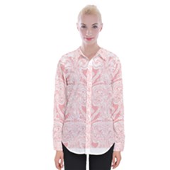 A Pink And White Abstract Design On A White Background Womens Long Sleeve Shirt