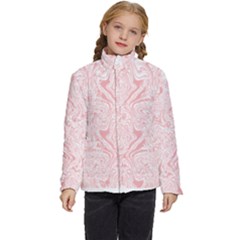 A Pink And White Abstract Design On A White Background Kids  Puffer Bubble Jacket Coat