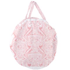 A Pink And White Abstract Design On A White Background Giant Round Zipper Tote by catchydesignhill