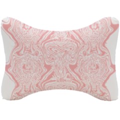 A Pink And White Abstract Design On A White Background Seat Head Rest Cushion