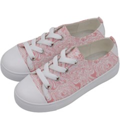 A Pink And White Abstract Design On A White Background Kids  Low Top Canvas Sneakers