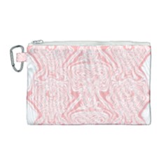 A Pink And White Abstract Design On A White Background Canvas Cosmetic Bag (large)