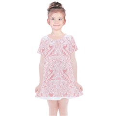 A Pink And White Abstract Design On A White Background Kids  Simple Cotton Dress