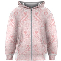 A Pink And White Abstract Design On A White Background Kids  Zipper Hoodie Without Drawstring