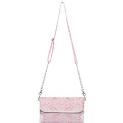 A Pink And White Abstract Design On A White Background Mini Crossbody Handbag