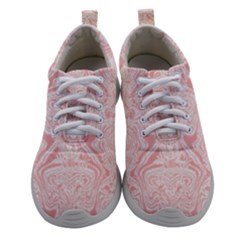 A Pink And White Abstract Design On A White Background Women Athletic Shoes