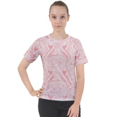 A Pink And White Abstract Design On A White Background Women s Sport Raglan T-shirt