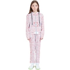 A Pink And White Abstract Design On A White Background Kids  Tracksuit