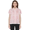 A Pink And White Abstract Design On A White Background Short Sleeve Pocket Shirt View1