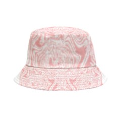 A Pink And White Abstract Design On A White Background Inside Out Bucket Hat