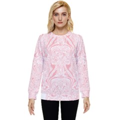 A Pink And White Abstract Design On A White Background Hidden Pocket Sweatshirt