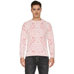 A Pink And White Abstract Design On A White Background Men s Fleece Sweatshirt