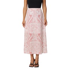 A Pink And White Abstract Design On A White Background Classic Midi Chiffon Skirt