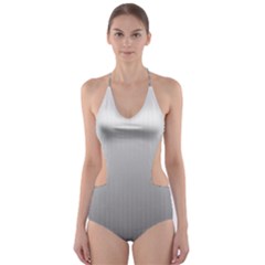 A Black And White Photo Of A Wall Cut-out One Piece Swimsuit