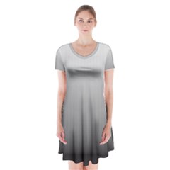 A Black And White Photo Of A Wall Short Sleeve V-neck Flare Dress