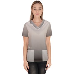 A Black And White Photo Of A Wall Women s V-neck Scrub Top