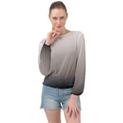 A Black And White Photo Of A Wall Banded Bottom Chiffon Top