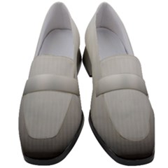 A Black And White Photo Of A Wall Women s Chunky Heel Loafers