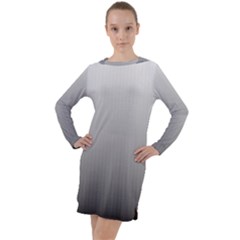 A Black And White Photo Of A Wall Long Sleeve Hoodie Dress