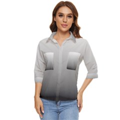 A Black And White Photo Of A Wall Women s Quarter Sleeve Pocket Shirt