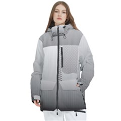 A Black And White Photo Of A Wall Women s Multi Pockets Zip Ski And Snowboard Waterproof Breathable Jacket