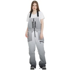 A Black And White Photo Of A Wall Women s Front Zip Ski And Snowboard Bib Pants