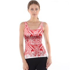 A Red And White Image Of A Pattern On A White Background Women s Basic Tank Top