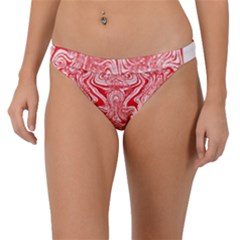 A Red And White Image Of A Pattern On A White Background Band Bikini Bottoms