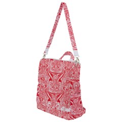 A Red And White Image Of A Pattern On A White Background Crossbody Backpack