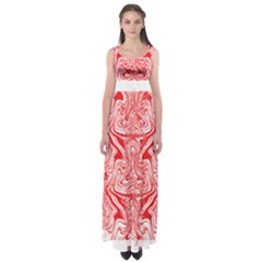 A Red And White Image Of A Pattern On A White Background Empire Waist Maxi Dress