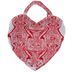 A Red And White Image Of A Pattern On A White Background Giant Heart Shaped Tote