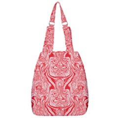 A Red And White Image Of A Pattern On A White Background Center Zip Backpack