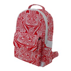 A Red And White Image Of A Pattern On A White Background Flap Pocket Backpack (large)