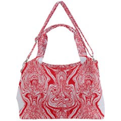 A Red And White Image Of A Pattern On A White Background Double Compartment Shoulder Bag