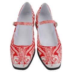 A Red And White Image Of A Pattern On A White Background Women s Mary Jane Shoes