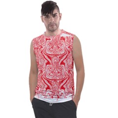 A Red And White Image Of A Pattern On A White Background Men s Regular Tank Top