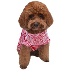 A Red And White Image Of A Pattern On A White Background Dog T-shirt