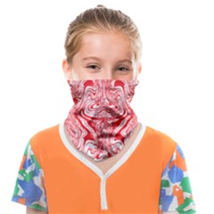 A Red And White Image Of A Pattern On A White Background Face Covering Bandana (kids)