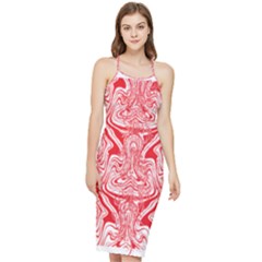 A Red And White Image Of A Pattern On A White Background Bodycon Cross Back Summer Dress by catchydesignhill