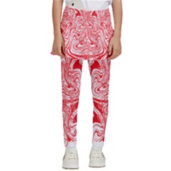 A Red And White Image Of A Pattern On A White Background Kids  Skirted Pants