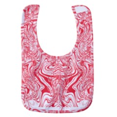 A Red And White Image Of A Pattern On A White Background Baby Bib