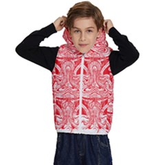 A Red And White Image Of A Pattern On A White Background Kids  Stylish Hooded Puffer Vest by catchydesignhill