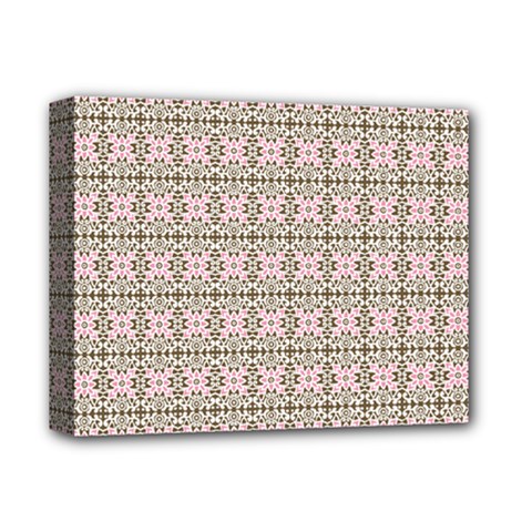 A Pink And Brown Pattern On A White Background Deluxe Canvas 14  X 11  (stretched)