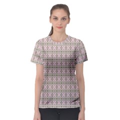 A Pink And Brown Pattern On A White Background Women s Sport Mesh T-shirt