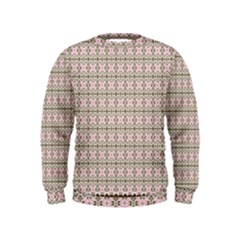 A Pink And Brown Pattern On A White Background Kids  Sweatshirt