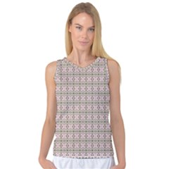 A Pink And Brown Pattern On A White Background Women s Basketball Tank Top