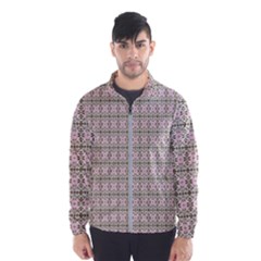 A Pink And Brown Pattern On A White Background Men s Windbreaker